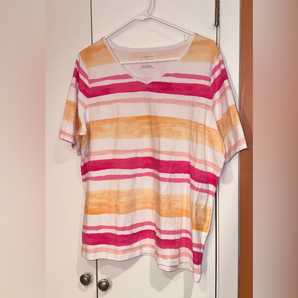 NWT Talbots Striped Short Sleeved Women's Top. Size 1X